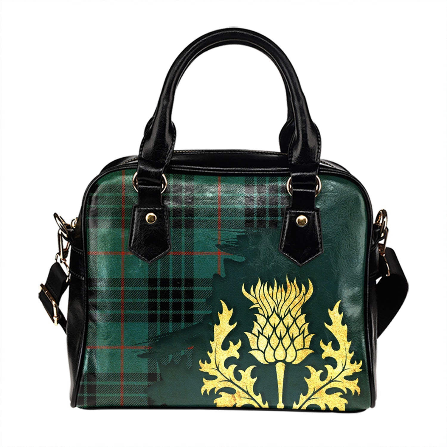 ScotsTee Shop Scottish MacKay Blue (Vestiarium Scoticum) Ancient Tartan Shoulder Handbag Thistle Oldest