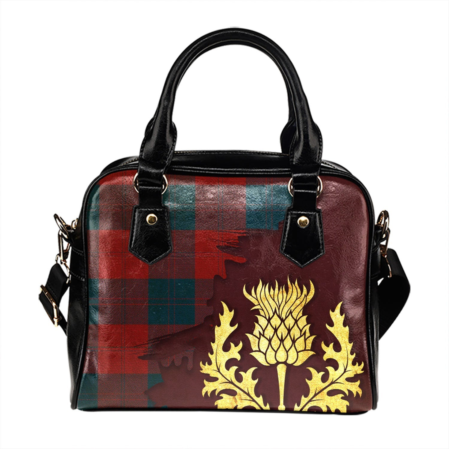 ScotsTee Shop Scottish Mary Erskine School (MacGregor Gregor of Deeside) Modern Tartan Shoulder Handbag Thistle Oldest