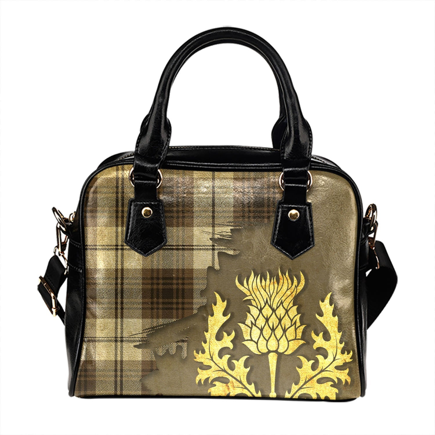 ScotsTee Shop Scottish Lamont Dress (MacLamont Dress) Weathered Tartan Shoulder Handbag Thistle Oldest