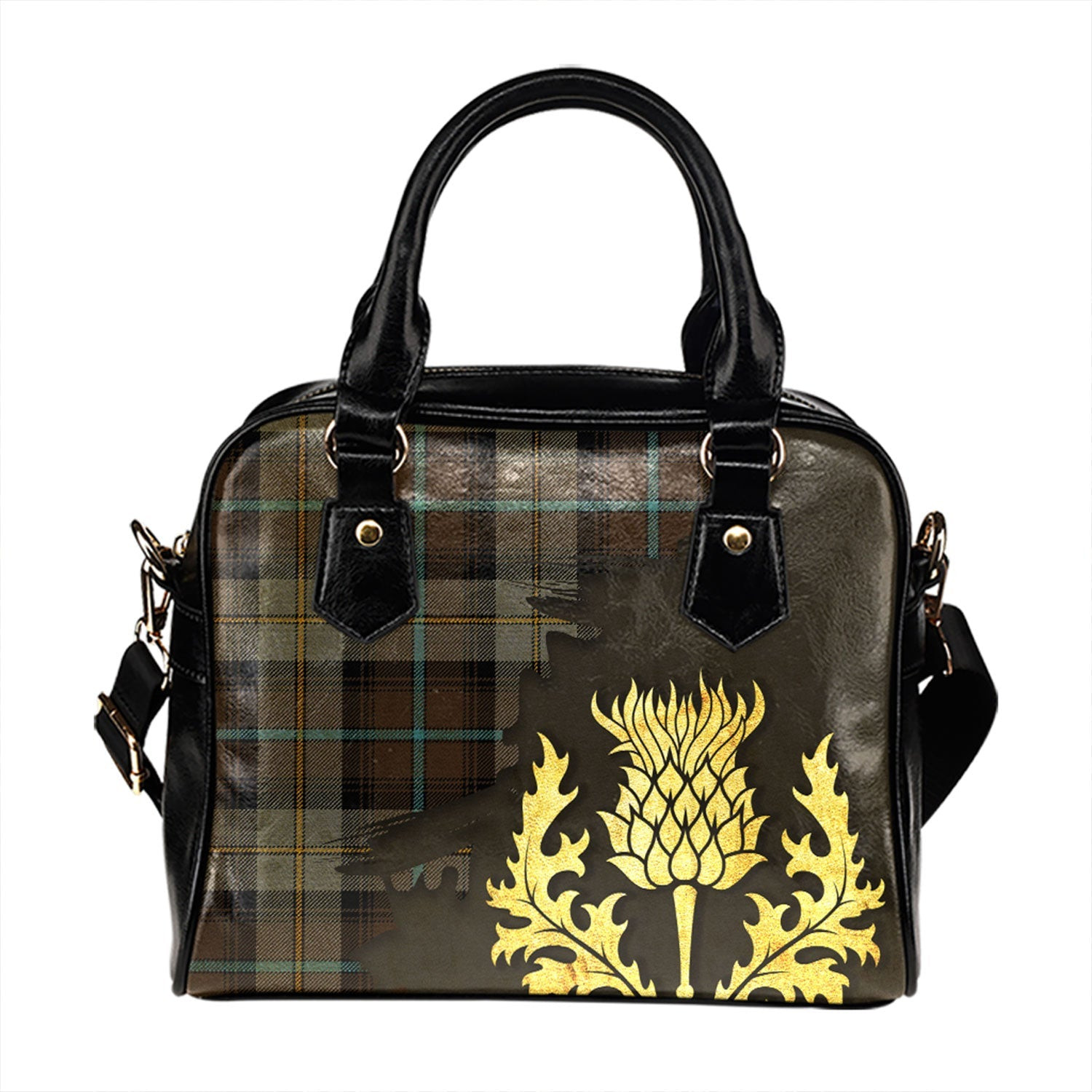 ScotsTee Shop Scottish MacCandlish Grey Dress Modern Tartan Shoulder Handbag Thistle Oldest