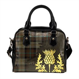 ScotsTee Shop Scottish MacCandlish Grey Dress Modern Tartan Shoulder Handbag Thistle Oldest