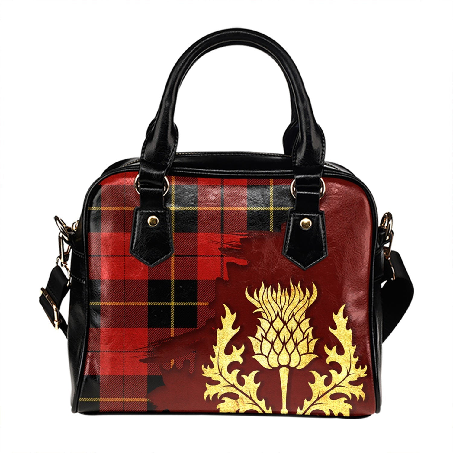 ScotsTee Shop Scottish Wallace (Wallas) Modern Tartan Shoulder Handbag Thistle Oldest