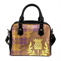 ScotsTee Shop Scottish MacLachlan Chief-s Dress- Blue Ancient Tartan Shoulder Handbag Thistle Oldest