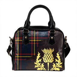 ScotsTee Shop Scottish MacLaine of LochBuie Hunting (MacLaine) Modern Tartan Shoulder Handbag Thistle Oldest