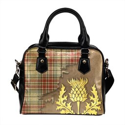 ScotsTee Shop Scottish MacBean Dress (MacBain Dress) Weathered Tartan Shoulder Handbag Thistle Oldest