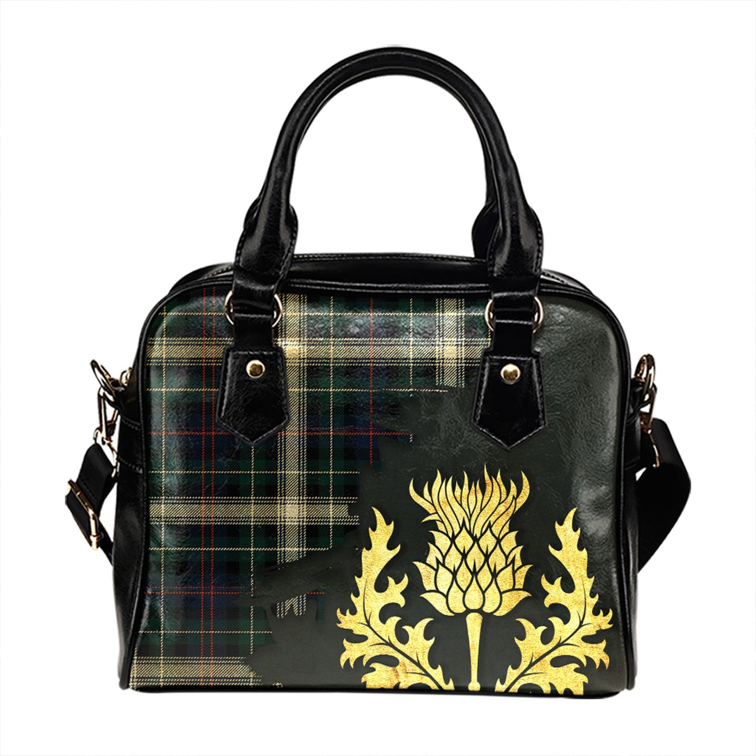 ScotsTee Shop Scottish MacKenzie Dress 2 Modern Tartan Shoulder Handbag Thistle Oldest