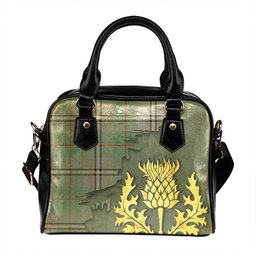 ScotsTee Shop Scottish Irvine of Glentulchan Ancient Tartan Shoulder Handbag Thistle Oldest