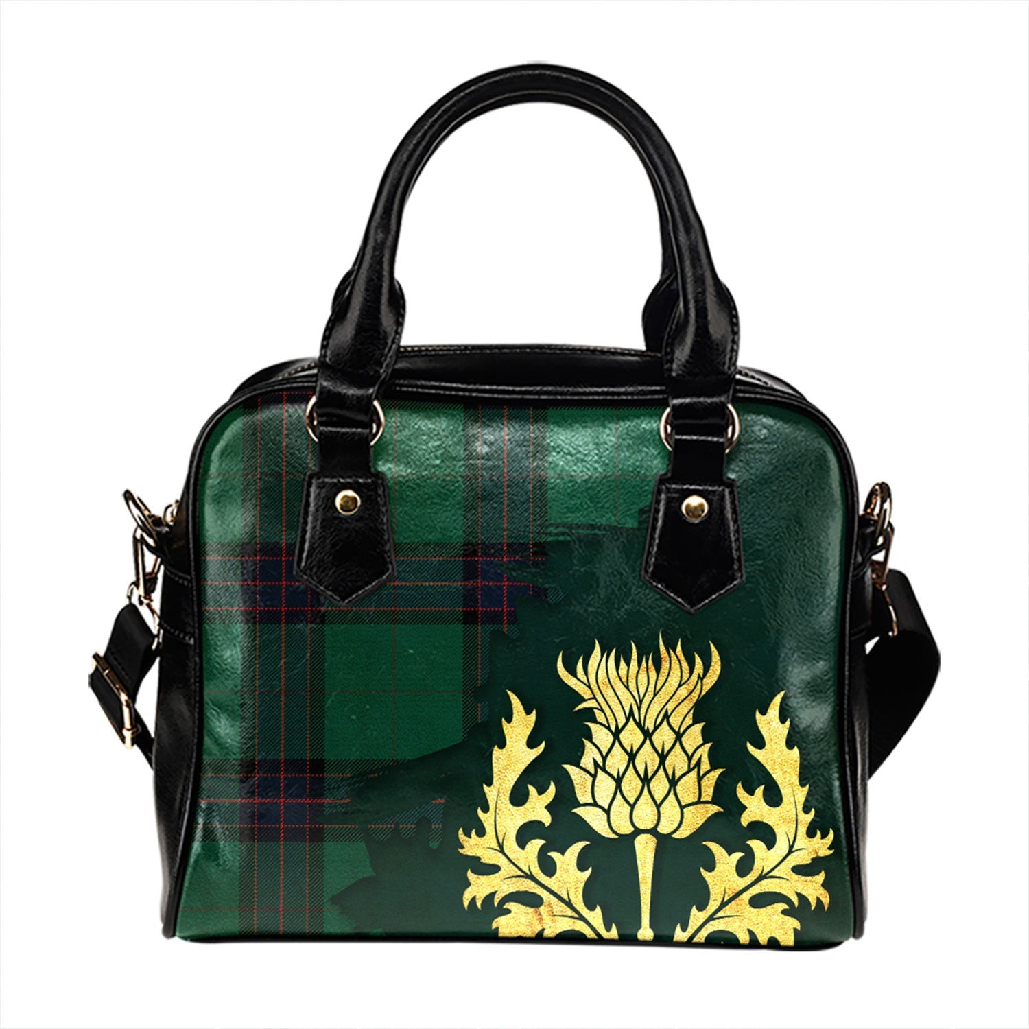 ScotsTee Shop Scottish MacWilliam Hunting (Williamson Hunting) Modern Tartan Shoulder Handbag Thistle Oldest