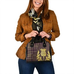 ScotsTee Shop Scottish Ochterlony (Auchterlony) Weathered Tartan Shoulder Handbag Thistle Oldest