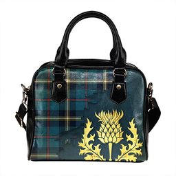 ScotsTee Shop Scottish MacRae of America Modern Tartan Shoulder Handbag Thistle Oldest