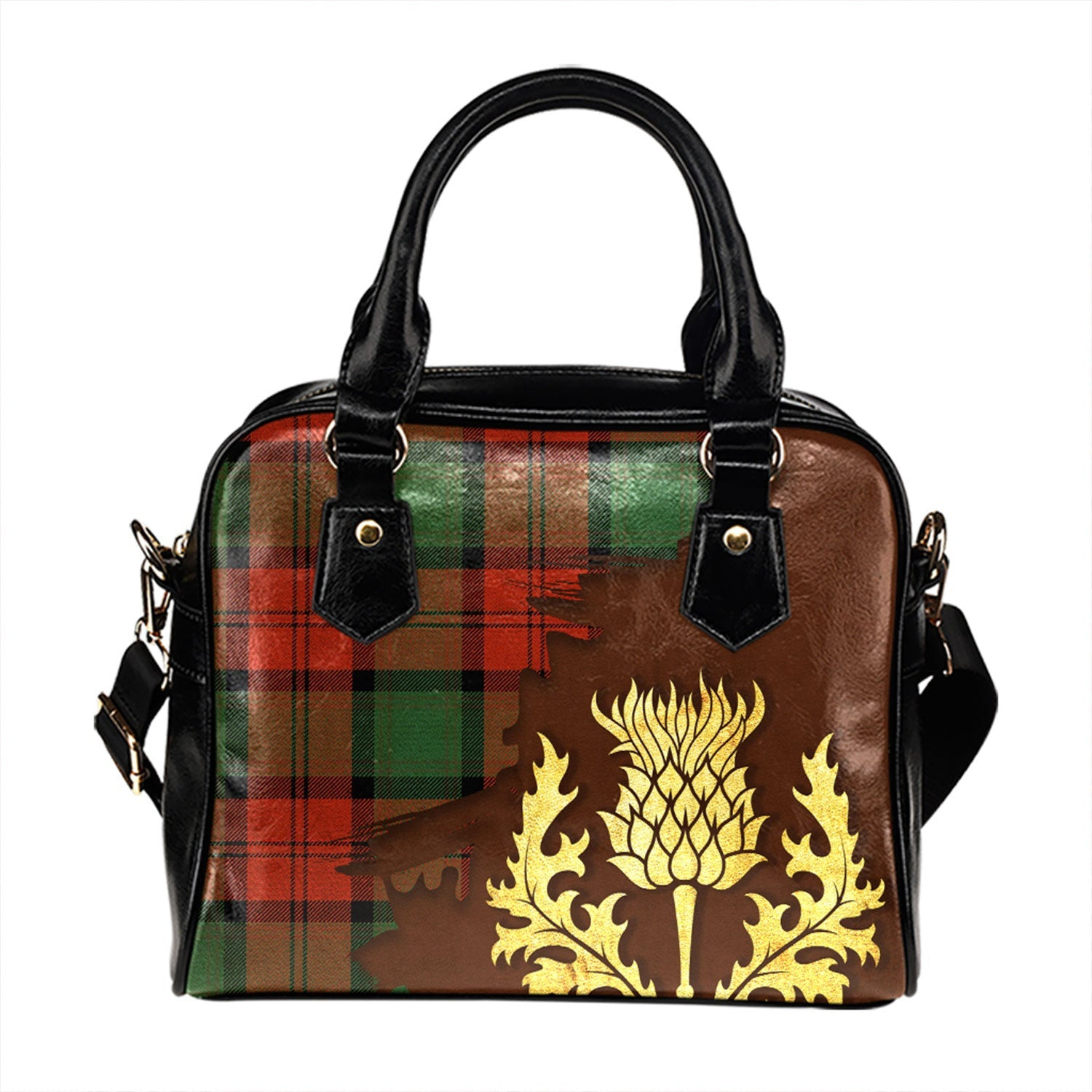 ScotsTee Shop Scottish Lindsay (Smibert) (Lindsay New) Ancient Tartan Shoulder Handbag Thistle Oldest