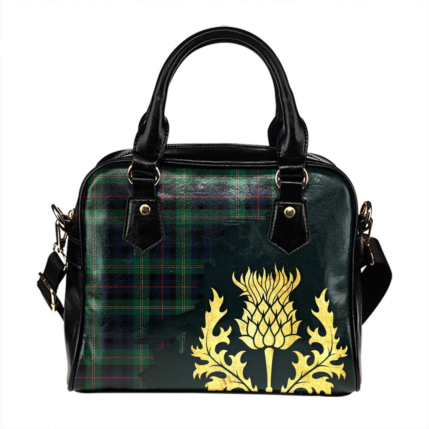 ScotsTee Shop Scottish Stevenson Hunting Modern Tartan Shoulder Handbag Thistle Oldest