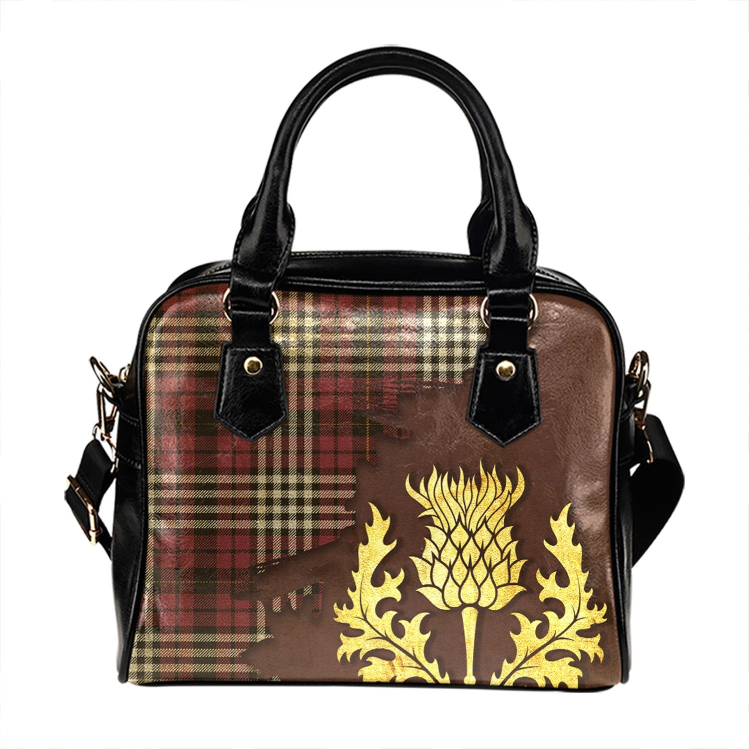 ScotsTee Shop Scottish Little of Morton Rigg Weathered Tartan Shoulder Handbag Thistle Oldest