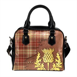 ScotsTee Shop Scottish MacDougal Dress Weathered Tartan Shoulder Handbag Thistle Oldest