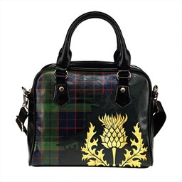 ScotsTee Shop Scottish Lumsden Hunting (Lumsden Green) Modern Tartan Shoulder Handbag Thistle Oldest