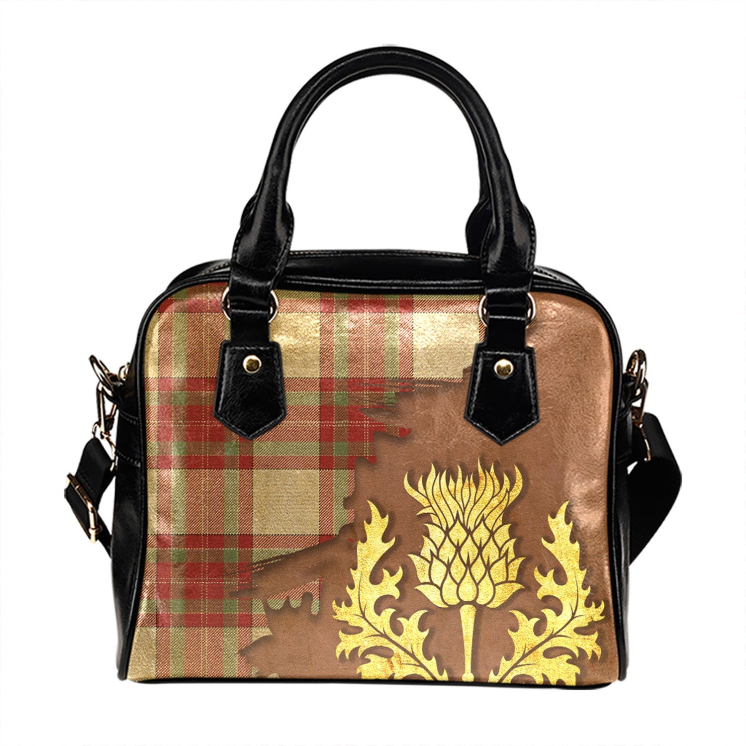 ScotsTee Shop Scottish MacBrair Dress Ancient Tartan Shoulder Handbag Thistle Oldest