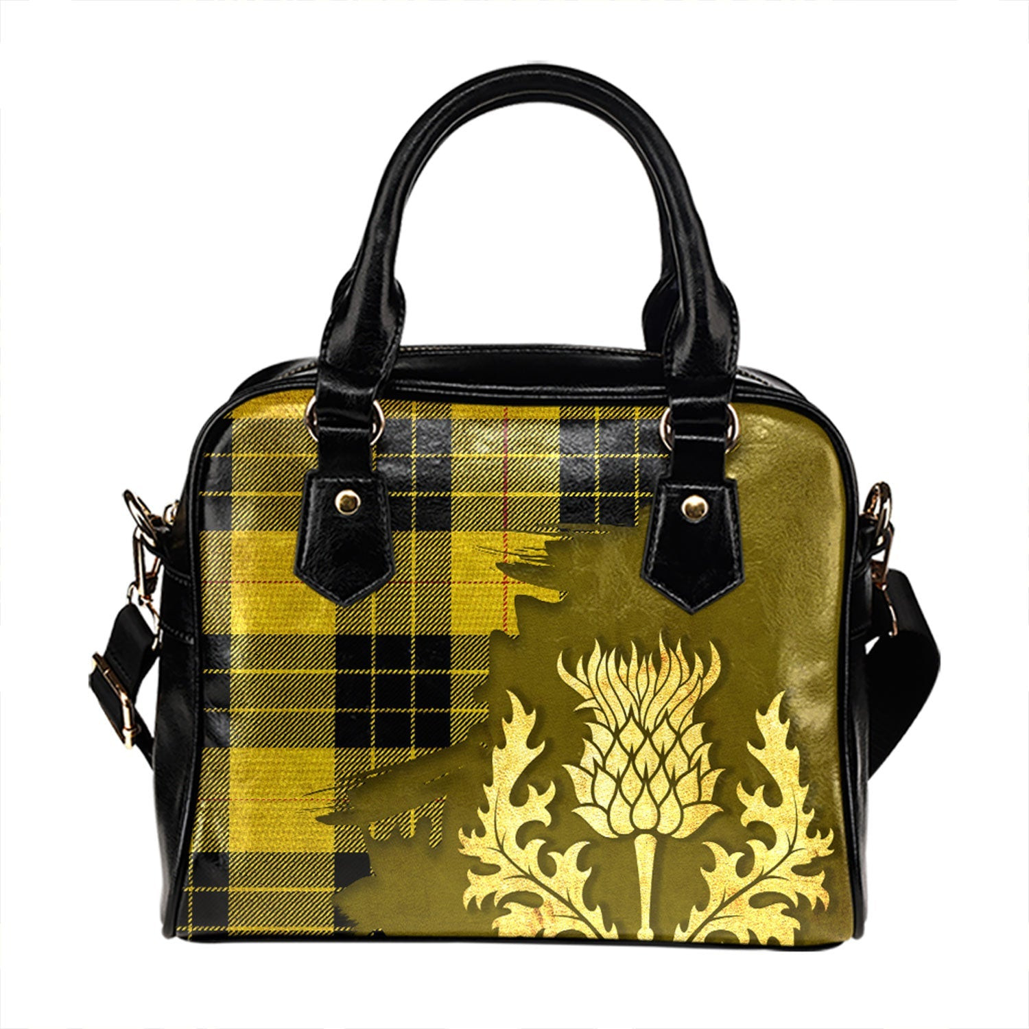 ScotsTee Shop Scottish MacLeod of Lewis Modern Tartan Shoulder Handbag Thistle Oldest