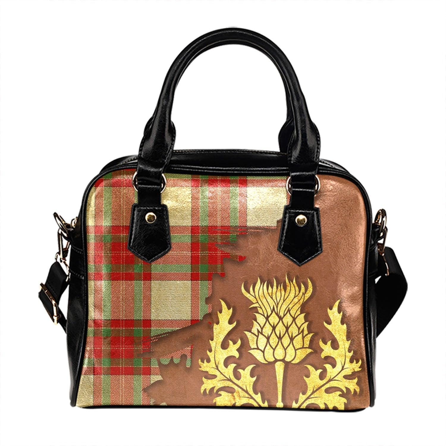 ScotsTee Shop Scottish MacBrair Dress Modern Tartan Shoulder Handbag Thistle Oldest
