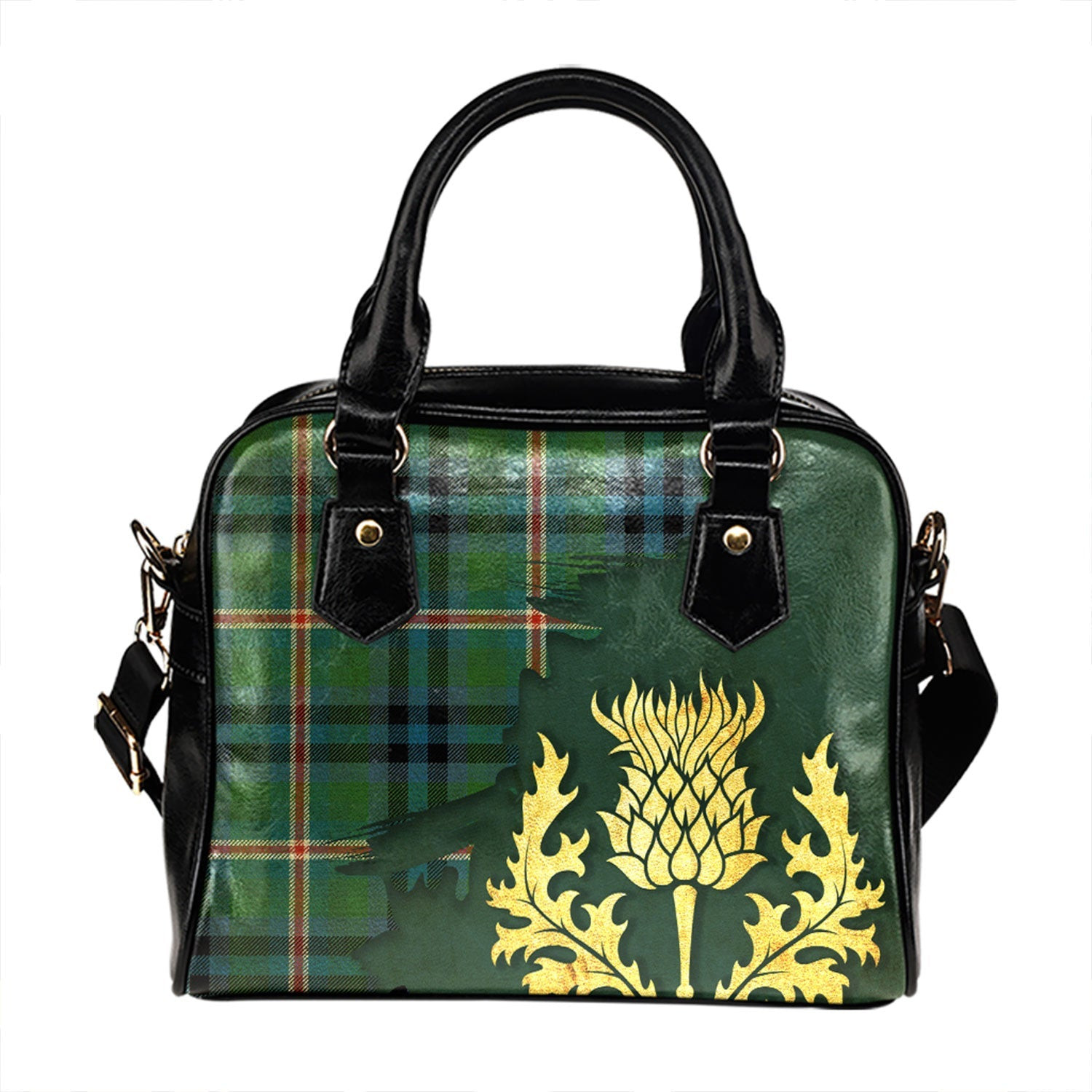 ScotsTee Shop Scottish Reid (Mill City) Ancient Tartan Shoulder Handbag Thistle Oldest