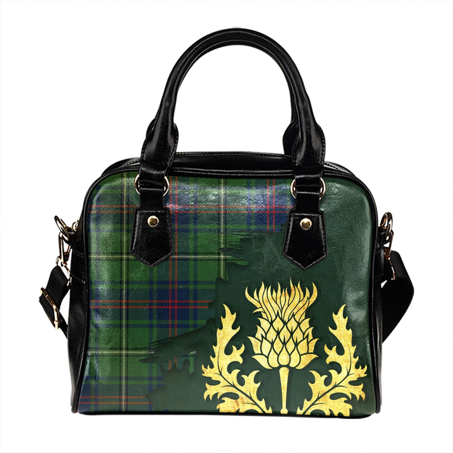 ScotsTee Shop Scottish MacNeil of Barra (MacNeil MacNeill) (Clans Originaux) Modern Tartan Shoulder Handbag Thistle Oldest