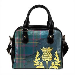 ScotsTee Shop Scottish Peacock Samantha (Paucok Samantha) Ancient Tartan Shoulder Handbag Thistle Oldest