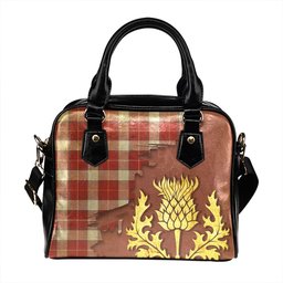 ScotsTee Shop Scottish MacFie Dress (MacPhee Dress) Weathered Tartan Shoulder Handbag Thistle Oldest