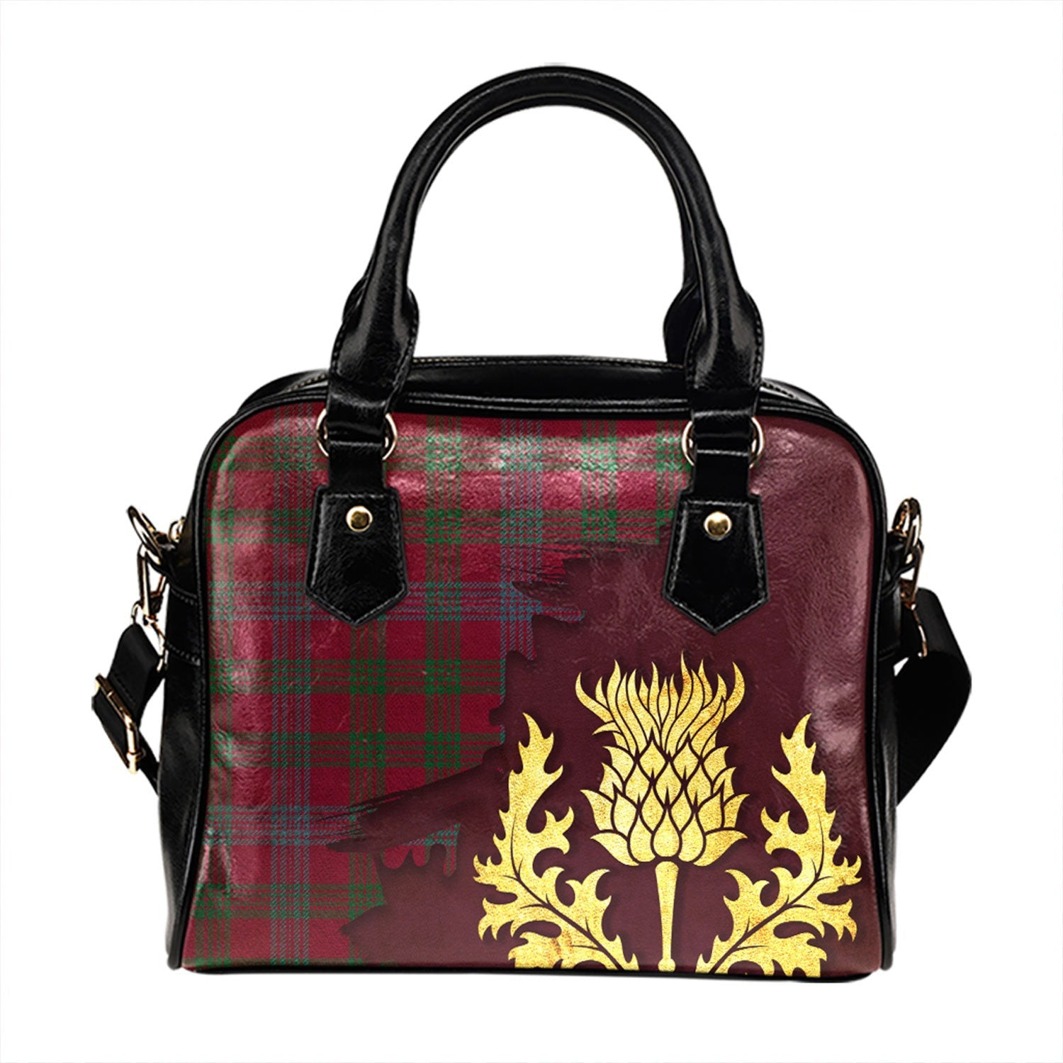 ScotsTee Shop Scottish Laing Artefact (Lang Artefact) Modern Tartan Shoulder Handbag Thistle Oldest