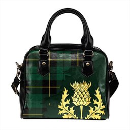 ScotsTee Shop Scottish Wallace Hunting (Wallas Hunting) Modern Tartan Shoulder Handbag Thistle Oldest