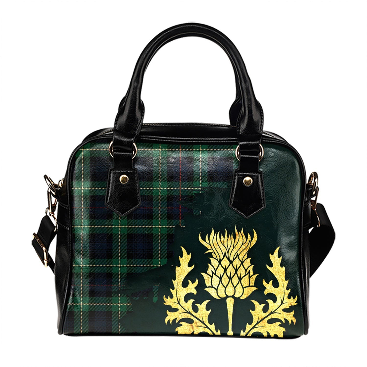ScotsTee Shop Scottish MacKenzie (Seaforth) Highland No 2 Modern Tartan Shoulder Handbag Thistle Oldest