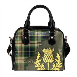 ScotsTee Shop Scottish MacLeod of California Modern Tartan Shoulder Handbag Thistle Oldest
