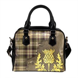 ScotsTee Shop Scottish MacNaughton Dress Weathered Tartan Shoulder Handbag Thistle Oldest