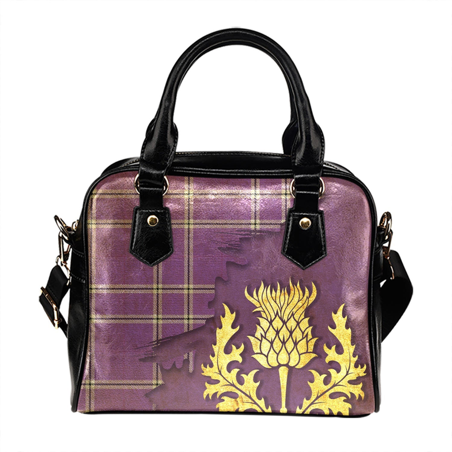 ScotsTee Shop Scottish Wallace High School (Wallas High School) Ancient Tartan Shoulder Handbag Thistle Oldest