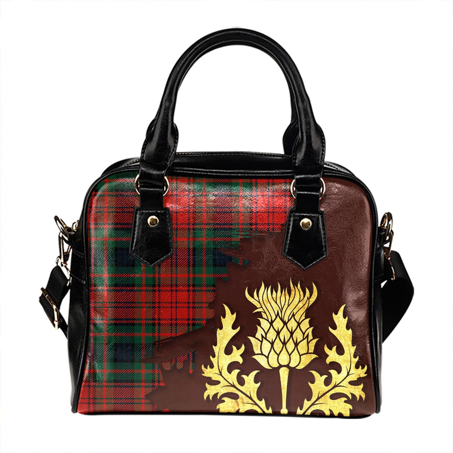 ScotsTee Shop Scottish Murray of Atholl Red Dress (Murray of Atholl; Red Dress) Modern Tartan Shoulder Handbag Thistle Oldest