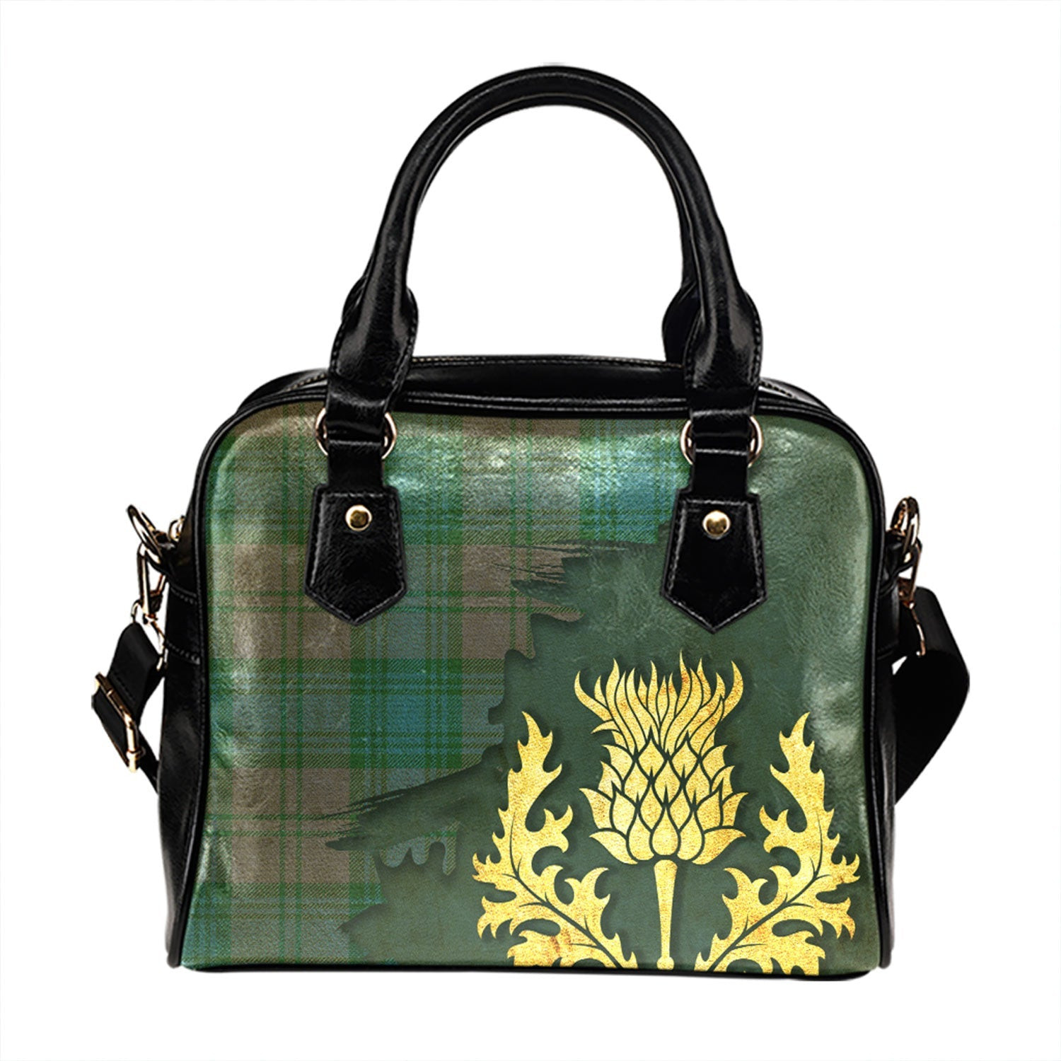 ScotsTee Shop Scottish Isle of Man Manx Centenary Ancient Tartan Shoulder Handbag Thistle Oldest