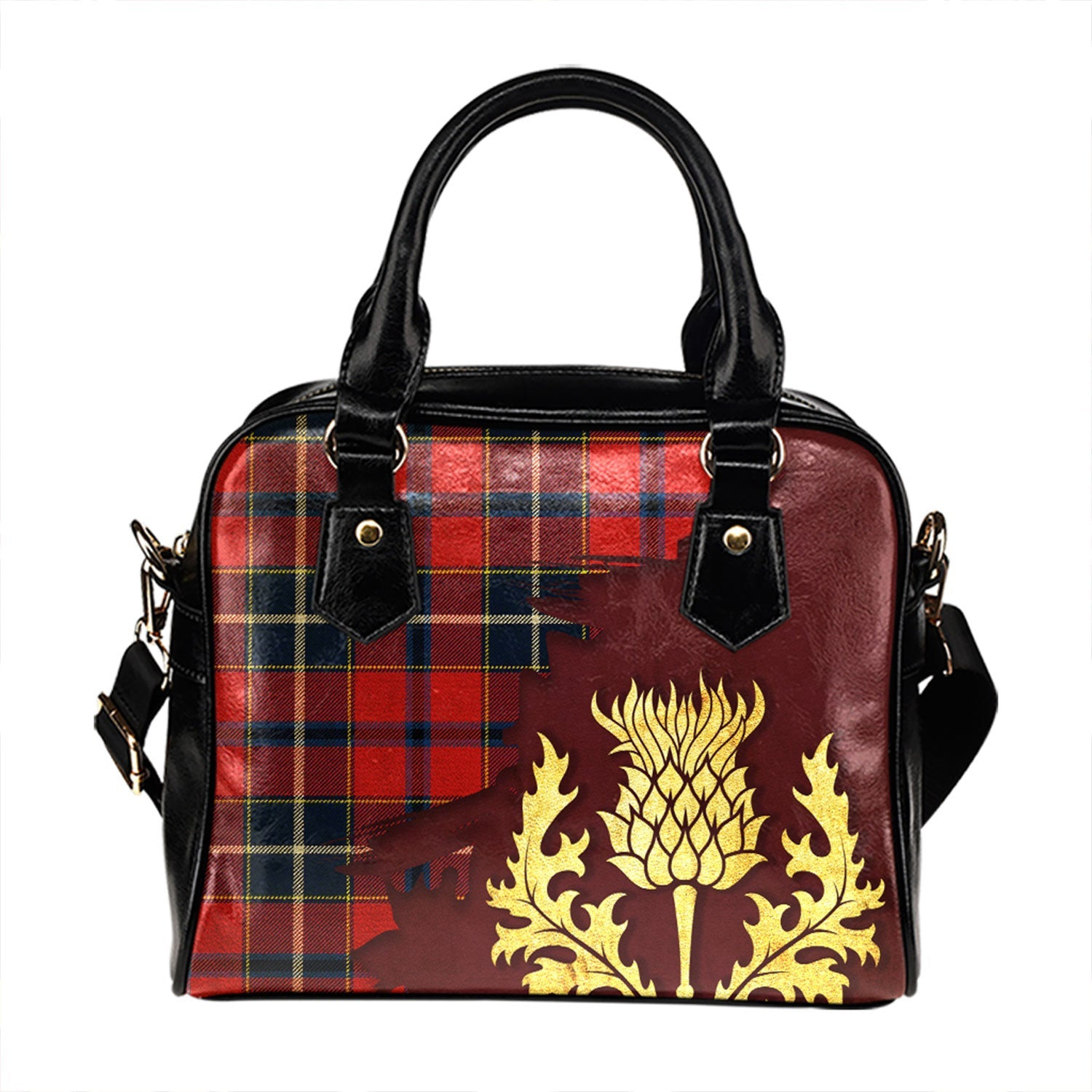 ScotsTee Shop Scottish Wishart Dress Modern Tartan Shoulder Handbag Thistle Oldest