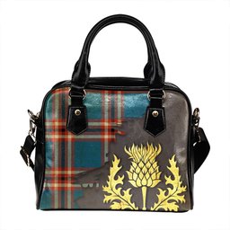 ScotsTee Shop Scottish Laing of Archiestown (Lang of Archiestown) Ancient Tartan Shoulder Handbag Thistle Oldest