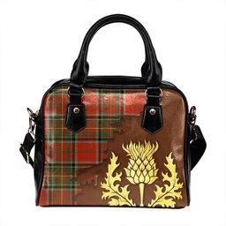 ScotsTee Shop Scottish Stewart of Galloway Ancient Tartan Shoulder Handbag Thistle Oldest