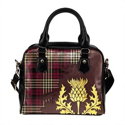 ScotsTee Shop Scottish Little of Morton Rigg Modern Tartan Shoulder Handbag Thistle Oldest