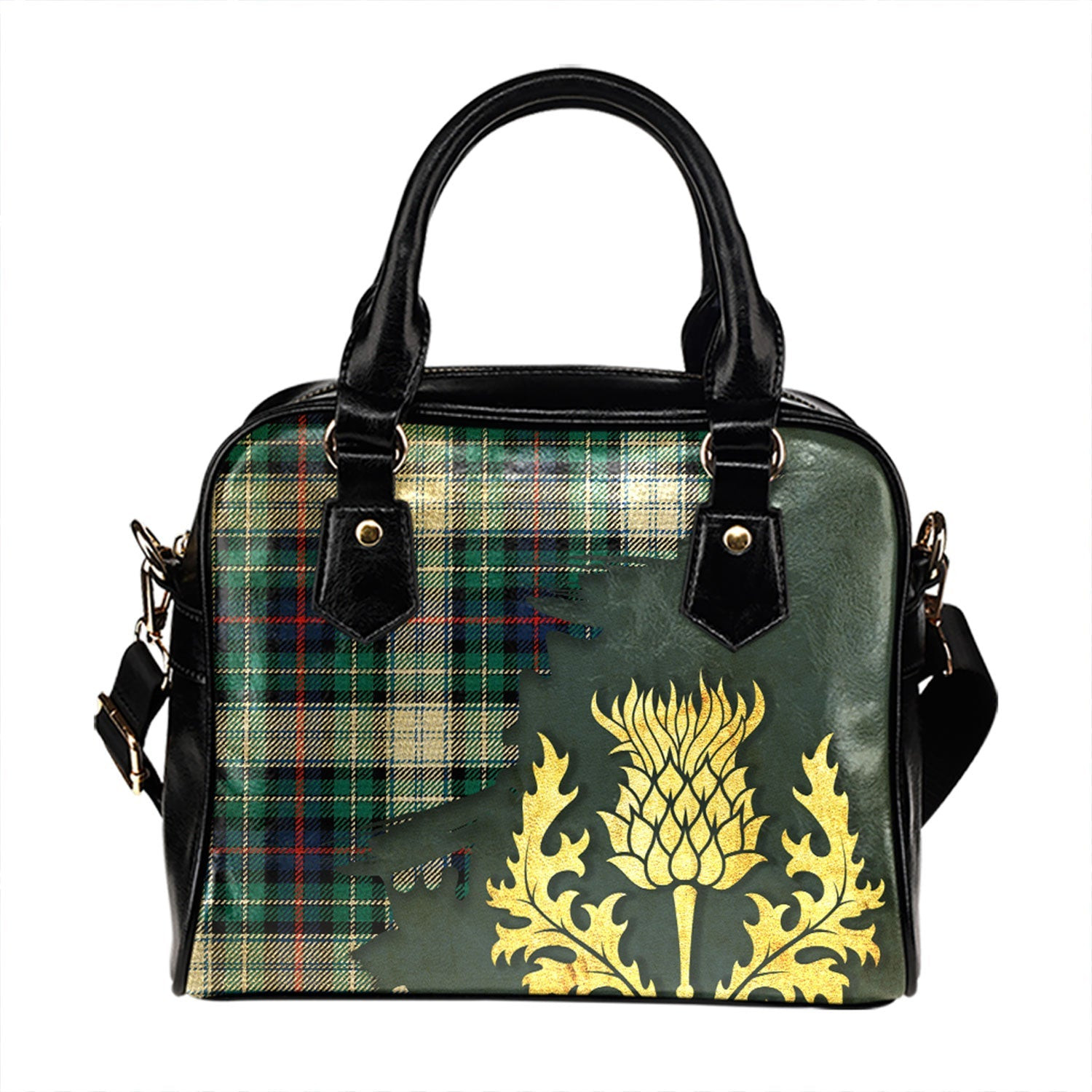 ScotsTee Shop Scottish MacKenzie Dress Modern Tartan Shoulder Handbag Thistle Oldest