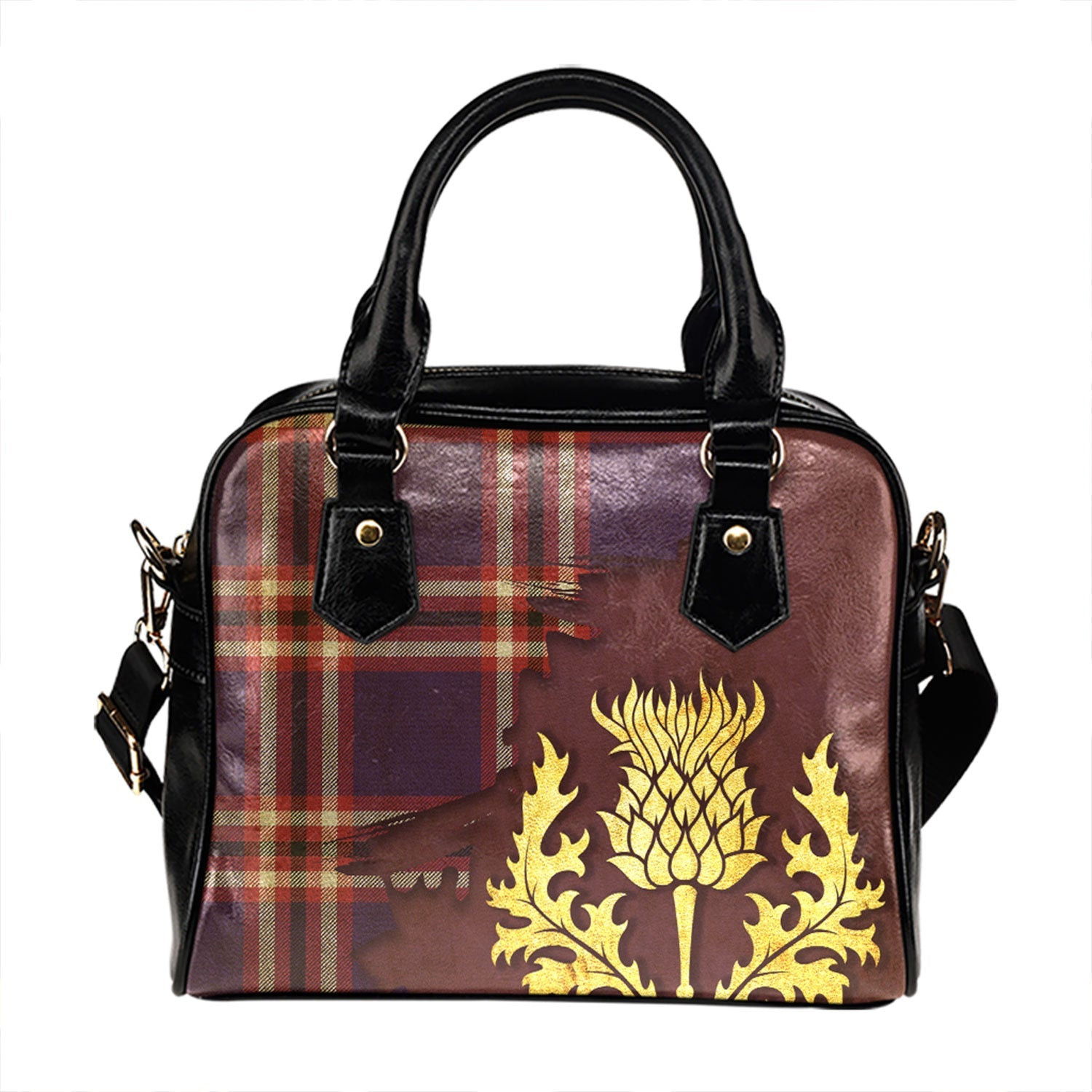 ScotsTee Shop Scottish Laing of Archiestown (Lang of Archiestown) Weathered Tartan Shoulder Handbag Thistle Oldest