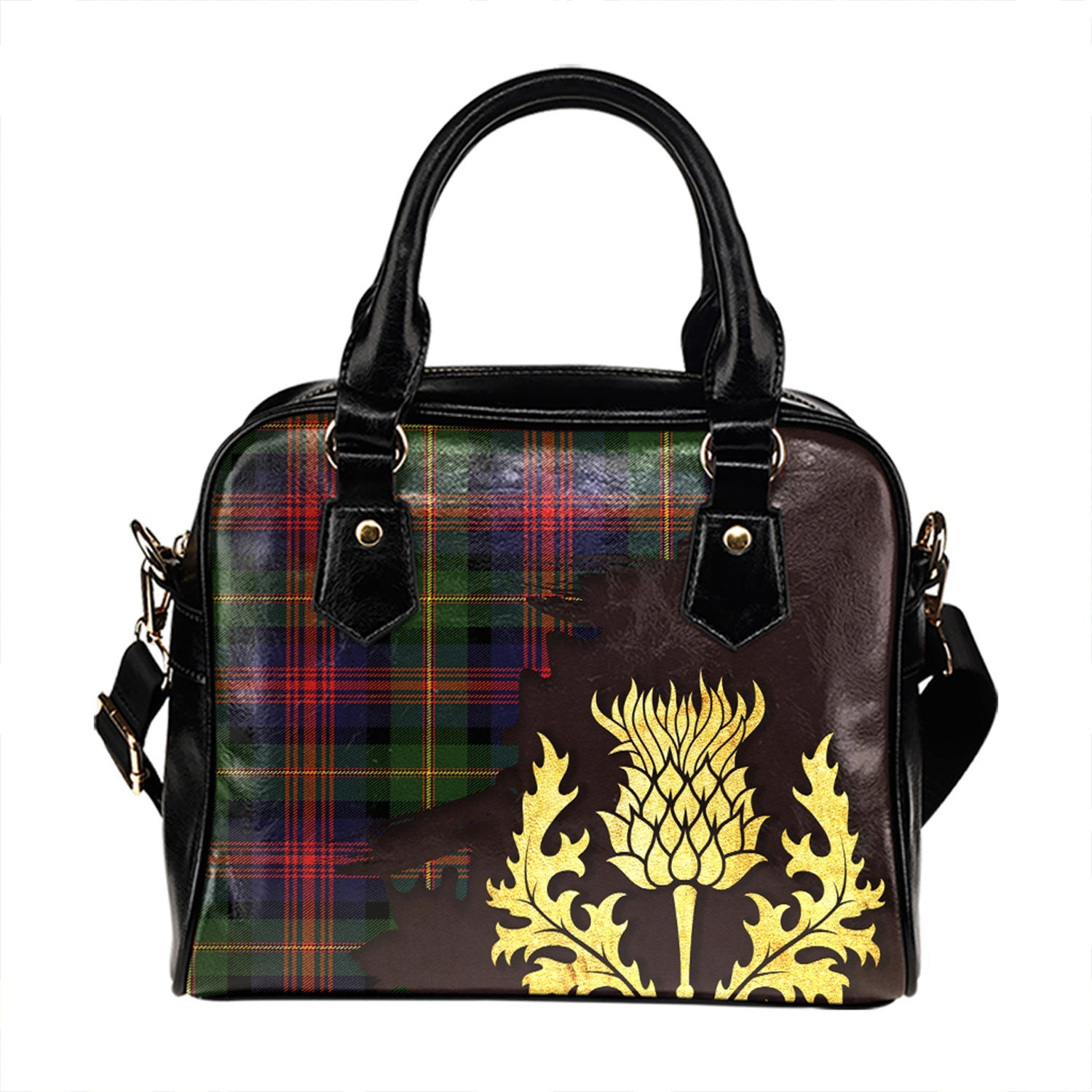 ScotsTee Shop Scottish MacLennan Tartan Shoulder Handbag Thistle Oldest