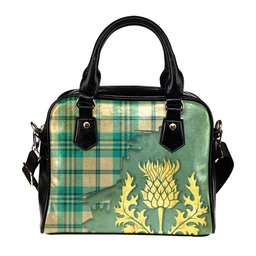 ScotsTee Shop Scottish Scott Dress Turquoise Modern Tartan Shoulder Handbag Thistle Oldest