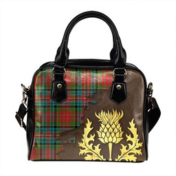 ScotsTee Shop Scottish Kidd Rock and Wheel Modern Tartan Shoulder Handbag Thistle Oldest