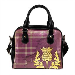 ScotsTee Shop Scottish Wallace High School (Wallas High School) Weathered Tartan Shoulder Handbag Thistle Oldest