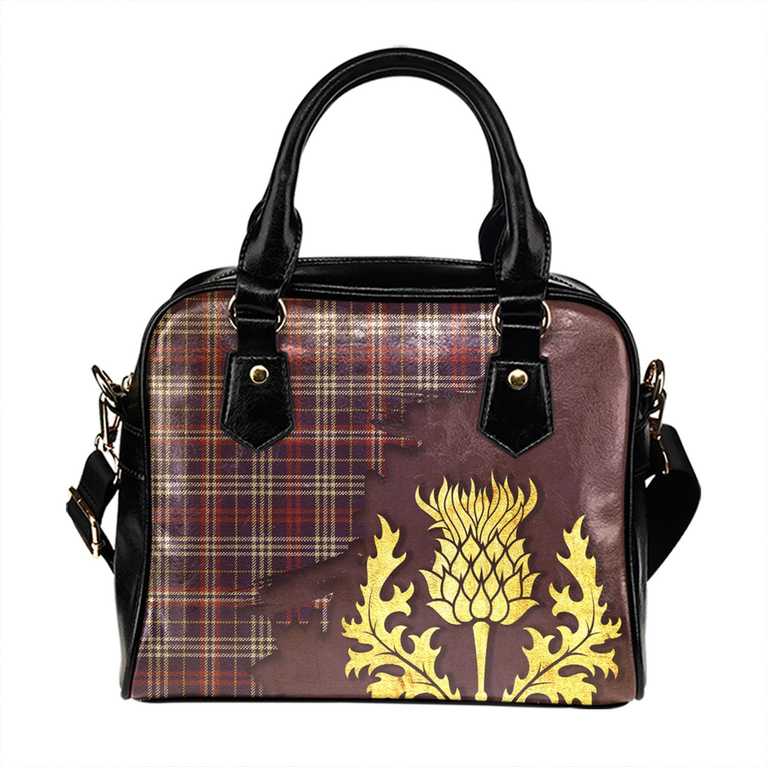 ScotsTee Shop Scottish Parker USA Weathered Tartan Shoulder Handbag Thistle Oldest