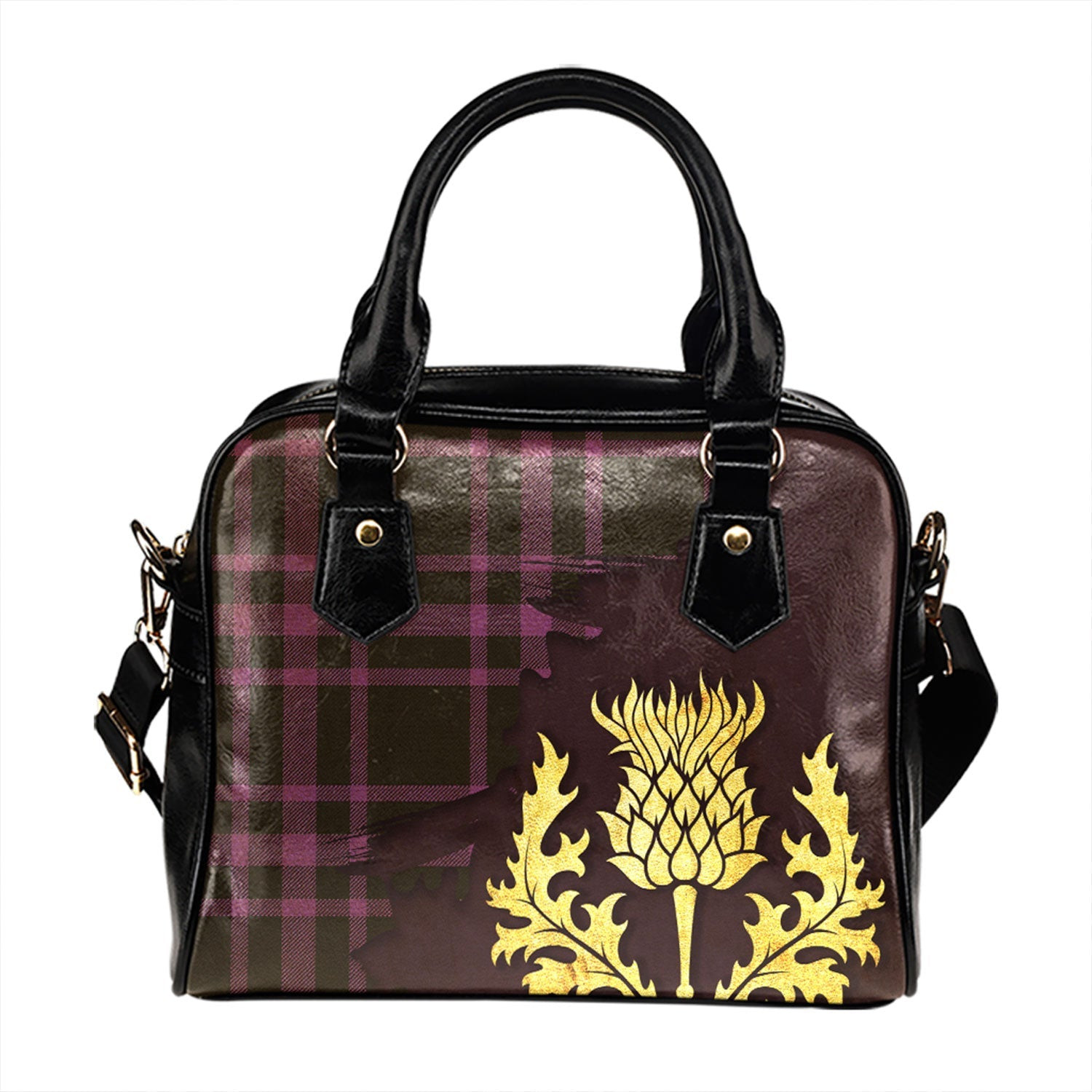 ScotsTee Shop Scottish Leonard Hunting Weathred Tartan Shoulder Handbag Thistle Oldest