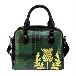 ScotsTee Shop Scottish Lumsden Hunting (Lumsden Green) Ancient Tartan Shoulder Handbag Thistle Oldest