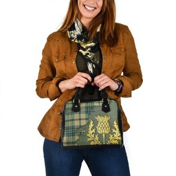 ScotsTee Shop Scottish Scott Dress Turquoise Ancient Tartan Shoulder Handbag Thistle Oldest
