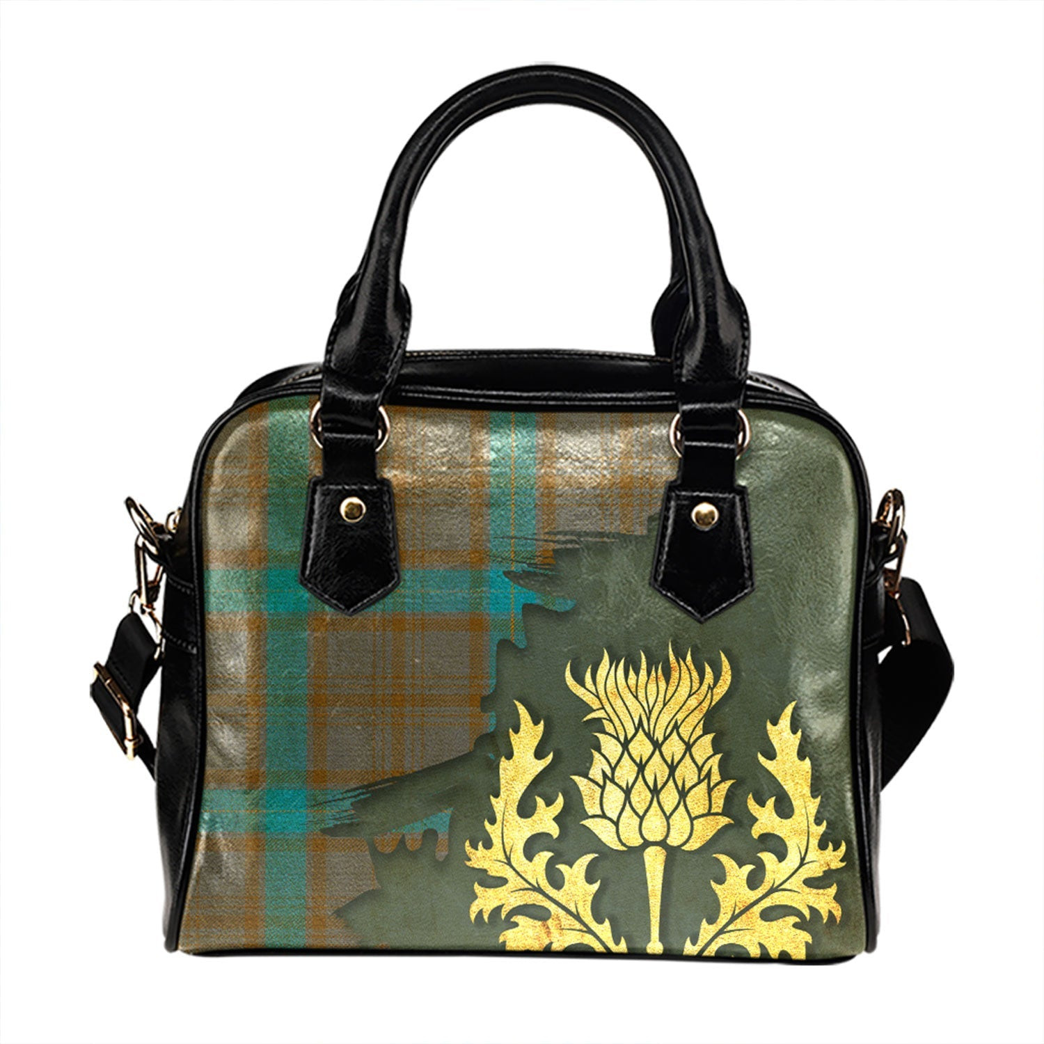 ScotsTee Shop Scottish Hanna of Leith Modern Tartan Shoulder Handbag Thistle Oldest