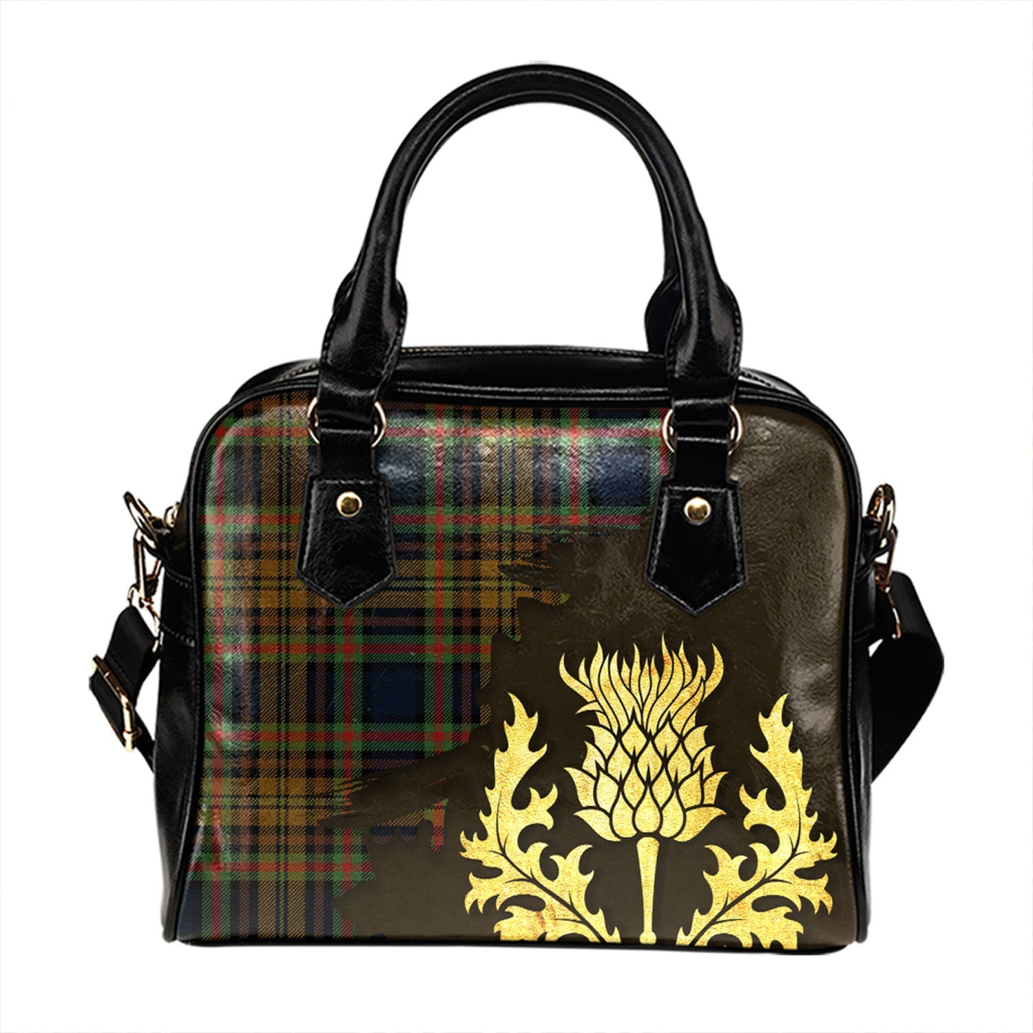 ScotsTee Shop Scottish Highfield Hunting Modern Tartan Shoulder Handbag Thistle Oldest